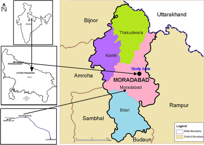 Moradabad Map In Up Identification Of The Processes Controlling Groundwater Quality In Shallow  Aquifers Of Moradabad City, West Uttar Pradesh, India | Springerlink