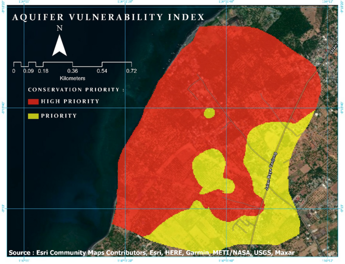 Aquifer vulnerability in the Coastal Northern Part of Lombok 