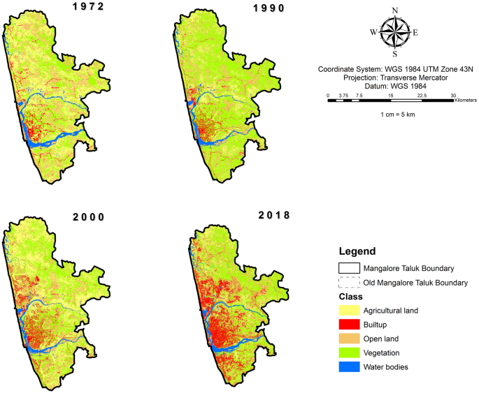 Urban Land Use Map Land Use Land Cover Mapping And Monitoring Urban Growth Using Remote  Sensing And Gis Techniques In Mangaluru, India | Springerlink