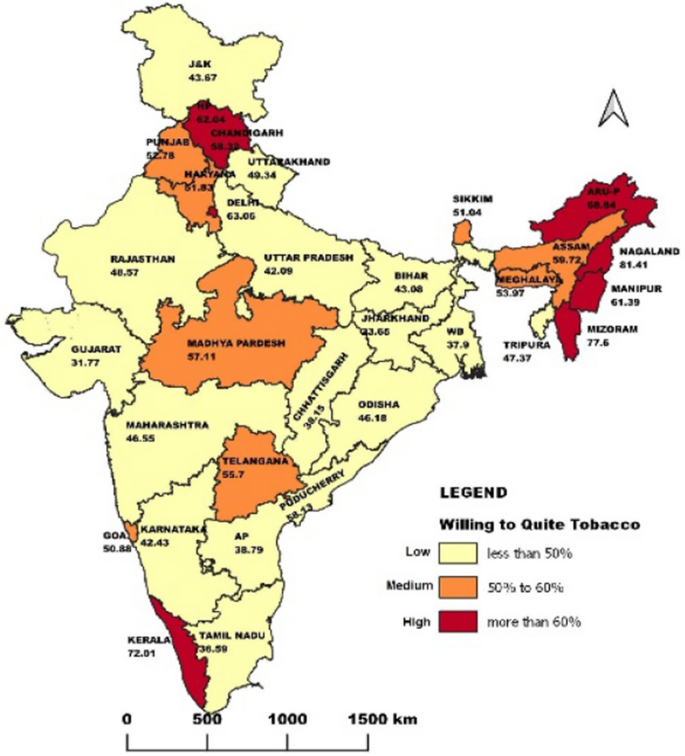 Geo-spatial analysis of the tobacco consumption and cessation among working  and non-working groups in India: Evidence from global adult tobacco  survey-2, 2016–17 | GeoJournal