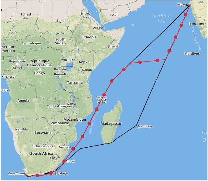 Mumbai To Dubai Distance By Road A Genetic Algorithm For Finding Realistic Sea Routes Considering The  Weather | Springerlink
