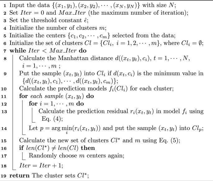 An adaptive regression algorithm with a clustering process for multi ...