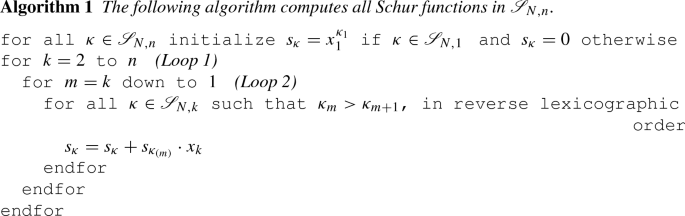 On computing Schur functions and series thereof | SpringerLink