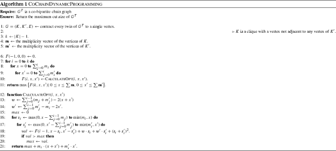 The Maximum Cardinality Cut Problem In Co Bipartite Chain Graphs Springerlink The Maximum Cardinality Cut Problem In Co Bipartite Chain Graphs Springerlink