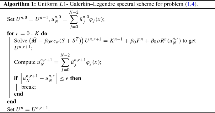Semi Implicit Galerkin Legendre Spectral Schemes For Nonlinear Time Space Fractional Diffusion Reaction Equations With Smooth And Nonsmooth Solutions Springerlink
