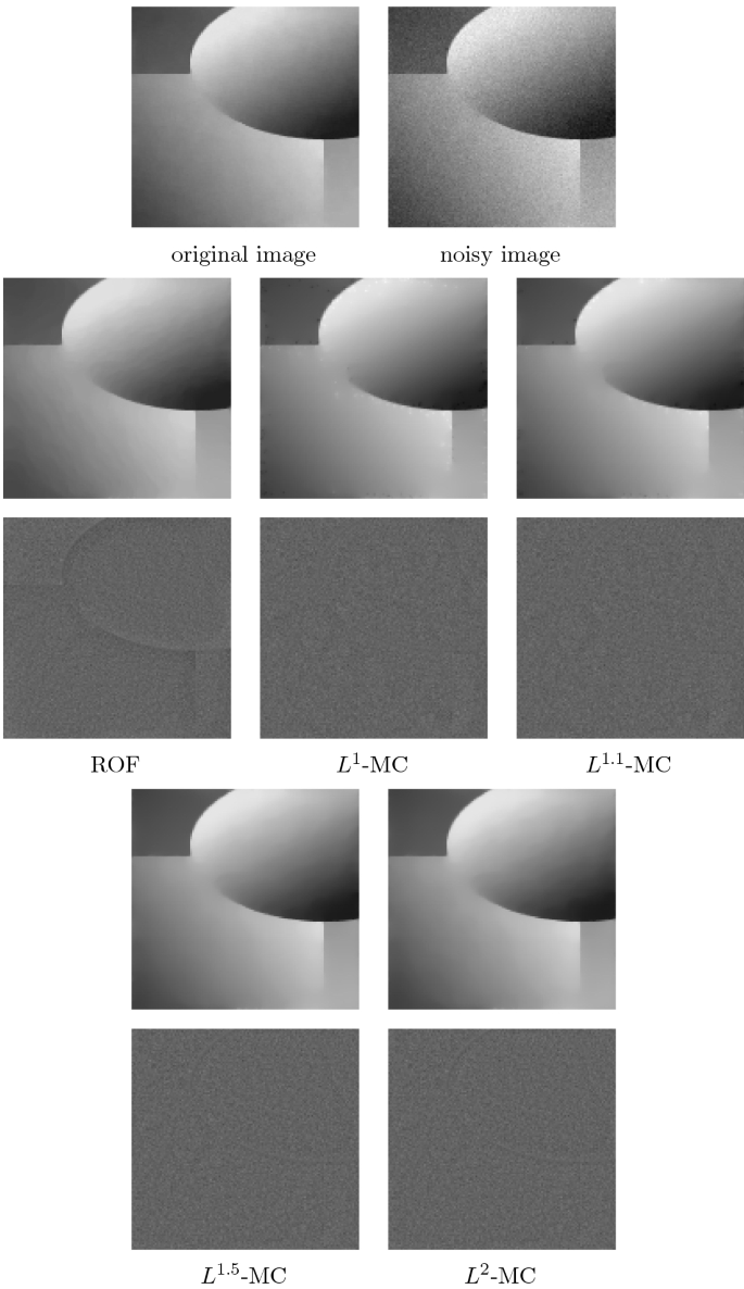 Image Denoising Using L P Lp Norm Of Mean Curvature Of Image Surface Springerlink