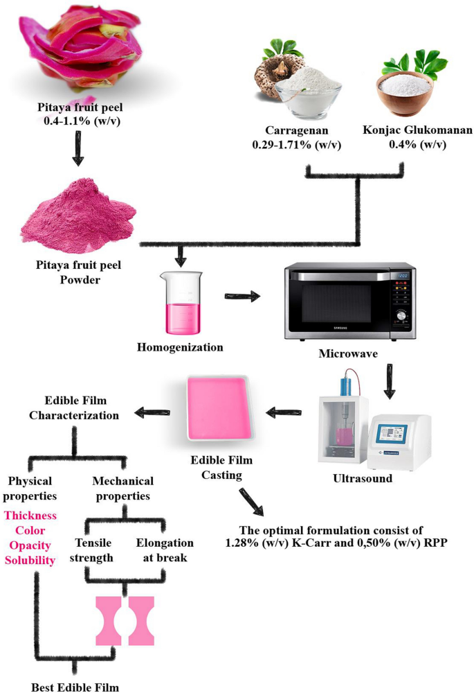 Optimizing Edible Film Production from Red Pitaya Peel Powder, Konjac  Glucomannan and Kappa Carrageenan | Journal of Polymers and the Environment  | Springer Nature Link