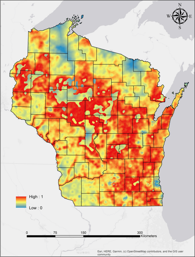 Wisconsin Waterfowl Production Areas Map Multi-Scale Waterfowl Habitat Conservation Planning In Wisconsin, Usa |  Springerlink