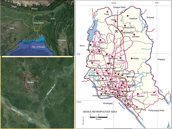 Dhaka Metropolitan Area Map Near-Surface Shear Wave Velocity Estimation And V S 30 Mapping For Dhaka  City, Bangladesh | Springerlink