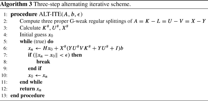 Three Step Alternating Iterations For Index 1 And Non Singular Matrices Springerlink