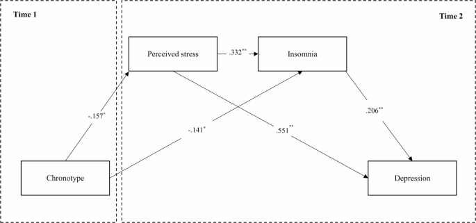 Chronotype and Depression: Serial Mediation of Perceived Stress and ...