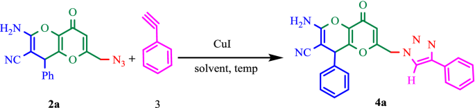 Cu I Catalyzed Alkyne Azide Click Cycloaddition Cuaac A Clean Efficient And Mild Synthesis Of New 1 4 Disubstituted 1 H 1 2 3 Triazole Linked 2 Amino 4 8 Dihydropyrano 3 2 B Pyran 3 Carbonitrile Crystal Structure Springerlink