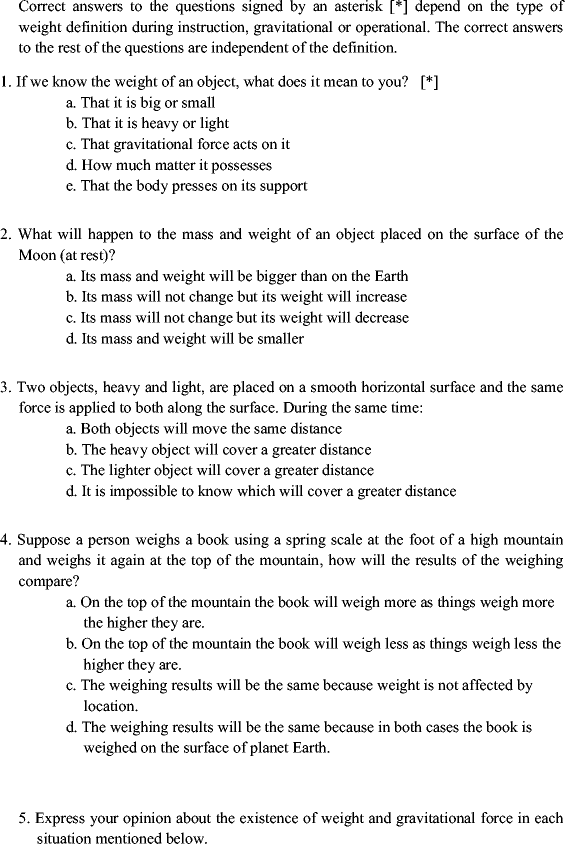 Teaching Weight Gravity And Gravitation In Middle School Springerlink