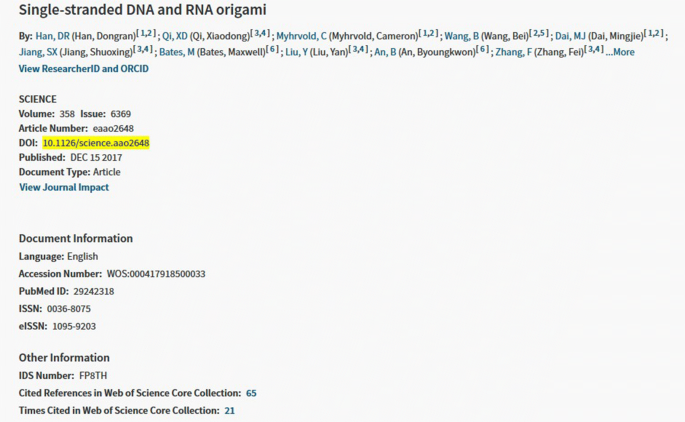 The secrets behind Web of Science’s DOI search | Scientometrics