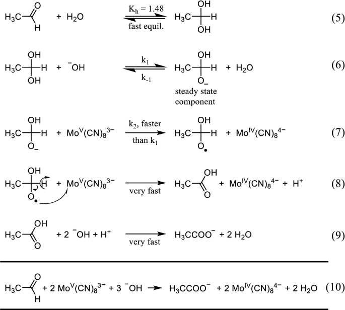 The oxidation of acetaldehyde by the octacyanomolybdate(V) ion in an  aqueous alkaline medium | SpringerLink