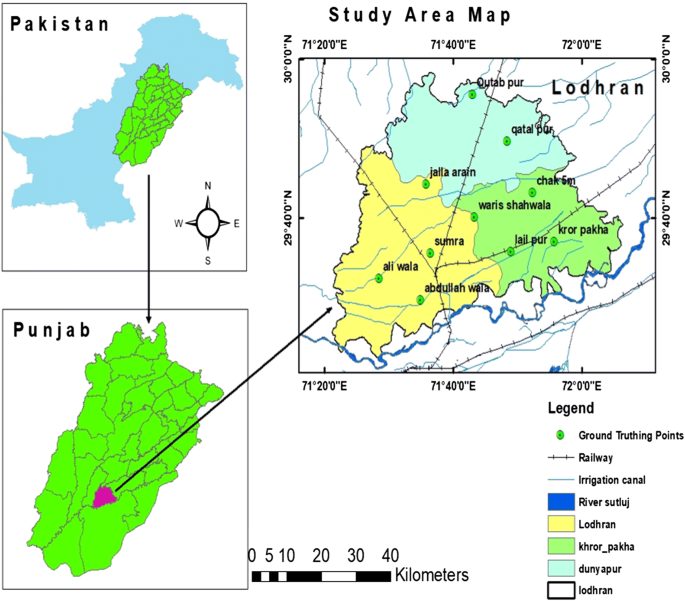 Punjab Land Use Map Using Gis Tools To Detect The Land Use/Land Cover Changes During Forty  Years In Lodhran District Of Pakistan | Springerlink
