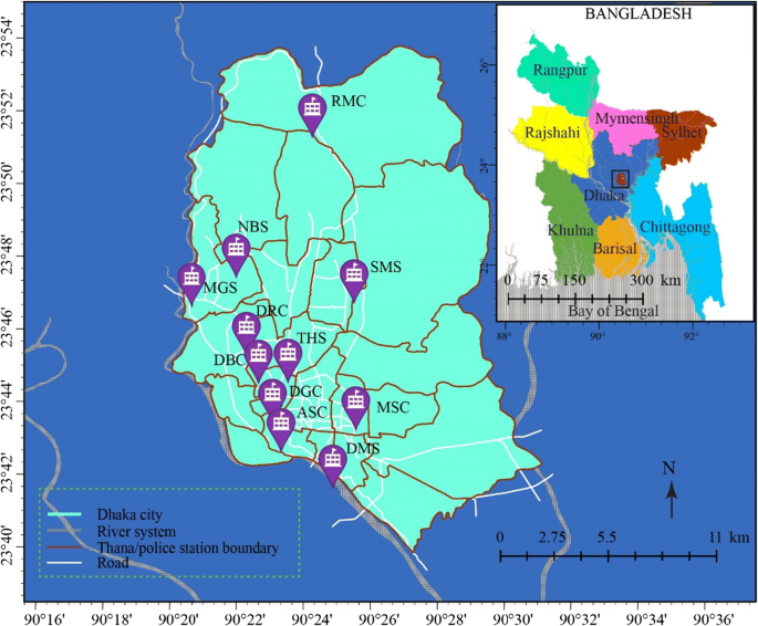 Dhaka City Corporation Shapefile Deciphering The Origin Of Cu, Pb And Zn Contamination In School Dust And  Soil Of Dhaka, A Megacity In Bangladesh | Springerlink