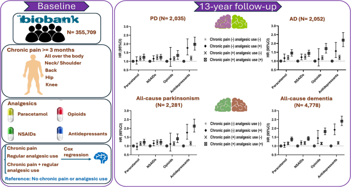 Association of chronic pain and analgesic use with the risks of ...
