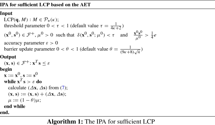 Interior Point Algorithm For Sufficient Lcps Based On The Technique Of Algebraically Equivalent Transformation Springerlink