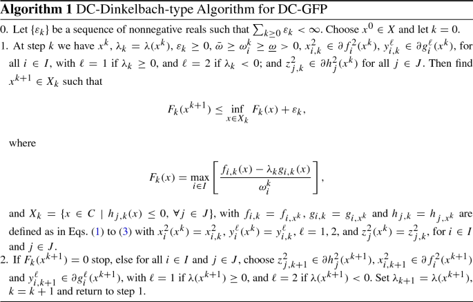 Optimality Conditions And Dc Dinkelbach Type Algorithm For Generalized Fractional Programs With Ratios Of Difference Of Convex Functions Springerlink Optimality Conditions And Dc Dinkelbach Type Algorithm For Generalized Fractional Programs With Ratios Of Difference Of Convex Functions Springerlink