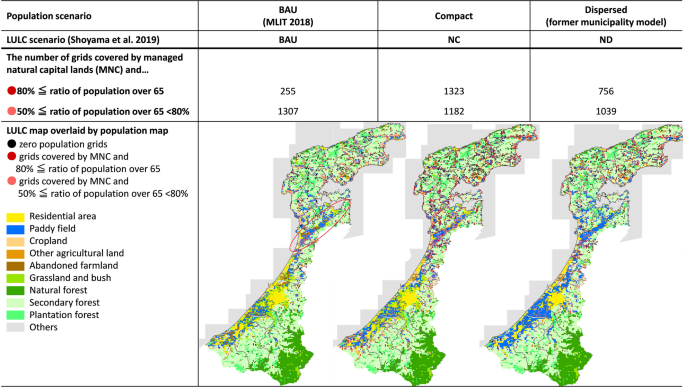 Map of the population per 500-m grid (population density) in Tokyo