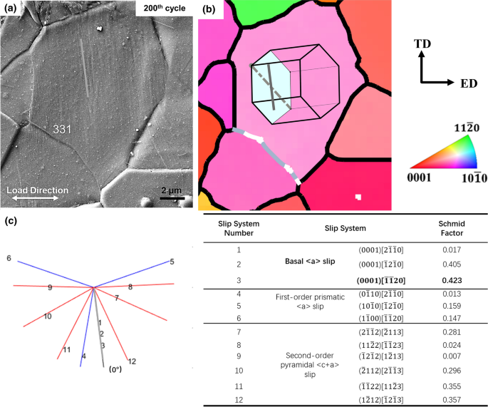 Quantitative Investigation On The Slip Twinning Activity And Cracking Behavior During Low Cycle Fatigue Of An Extruded Mg 3y Sheet Springerlink