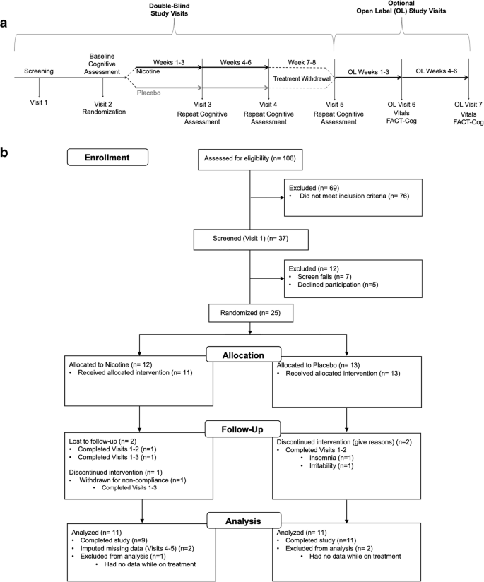 Nicotinic Treatment Of Post Chemotherapy Subjective Cognitive Impairment A Pilot Study Springerlink