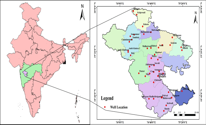 Ahmednagar In India Map Examining Climate Change Impact On The Variability Of Ground Water Level: A  Case Study Of Ahmednagar District, India | Springerlink
