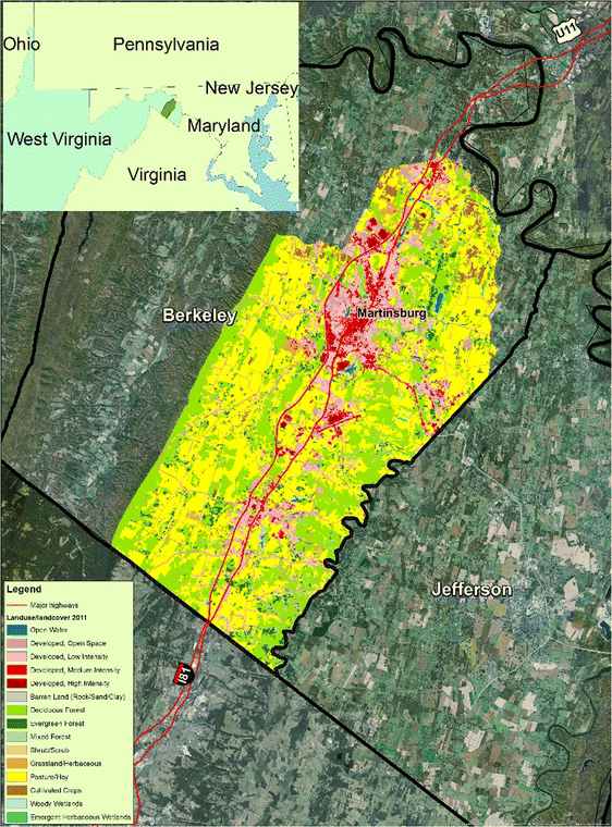 Berkeley County Wv Zoning Map Projections Of Watershed Pollutant Loads Using A Spatially Explicit,  Agent-Based Land Use Conversion Model: A Case Study Of Berkeley County, West  Virginia | Springerlink