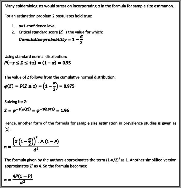Sample Size Estimation In Prevalence Studies Springerlink