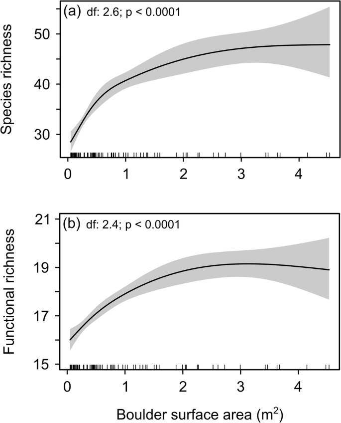 21. What do steeper slopes mean in species richness v/s area graph ?