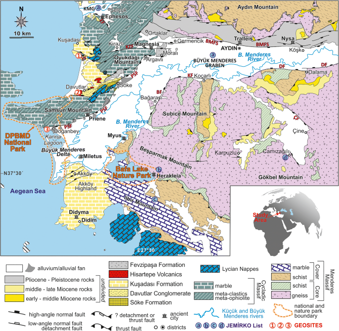 new geosite candidates at the western termination of the buyuk menderes graben and their importance on science education springerlink