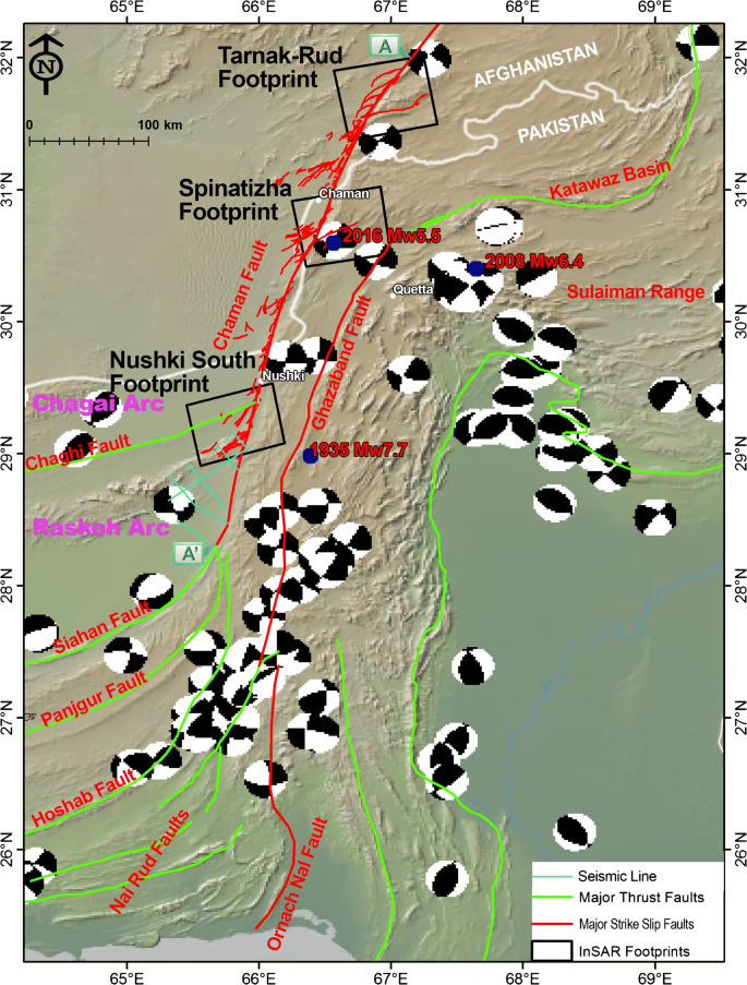 Reflection Seismic Gravity Magnetic And Insar Analysis Of The Chaman Fault In Pakistan Springerlink