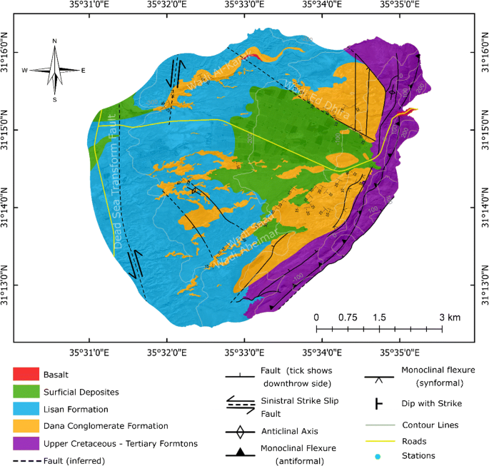 Syndepositional Extensional Structures In Oligo Pliocene Dana Conglomerate Formation At Ed Dhira Area Dead Sea Jordan Springerlink