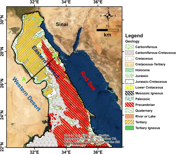 Eastern Desert Egypt Map Gravity Based Assessment Of Spatio-Temporal Mass Variations Of The  Groundwater Resources In The Eastern Desert, Egypt | Springerlink