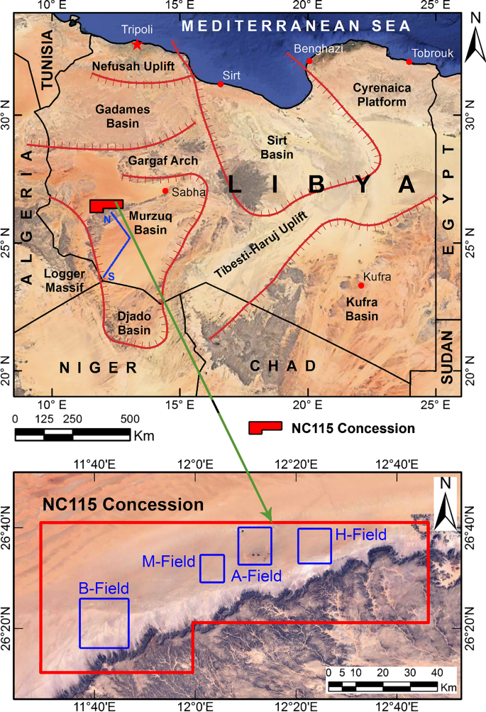 Petrophysical properties of the Mamuniyat Formation for hydrocarbon  potentiality in “A” Oil Field, NC115 Concession of Murzuq Basin, Libya |  SpringerLink