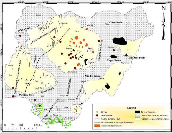 Geology Map Of Nigeria Showing The Younger Granite Ring Complexes Download Scientific Diagram