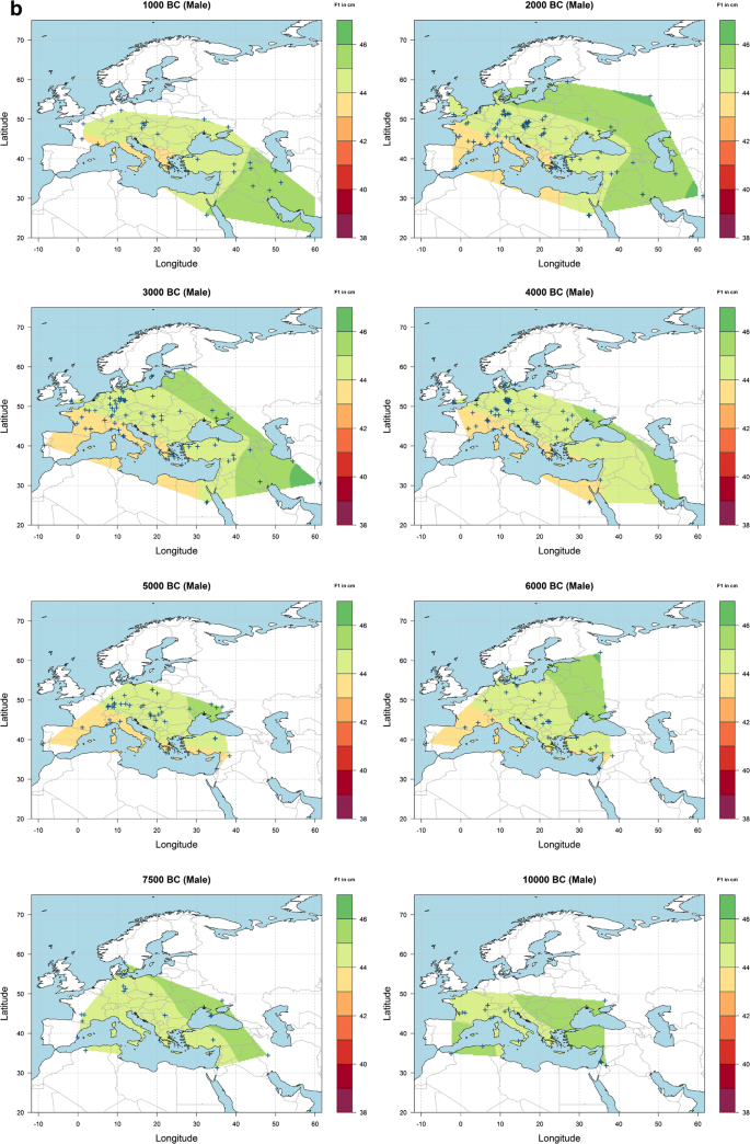 Human Stature In The Near East And Europe Ca 10 000 1000 Its Spatiotemporal Development In A Bayesian Errors In Variables Model Springerlink