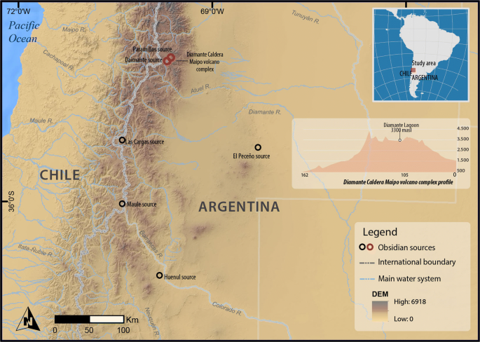 Obsidian sources from the southern Andean highlands (Laguna del Diamante,  Argentina and Chile): geochemical insights on geological complexity and  human biogeography | SpringerLink
