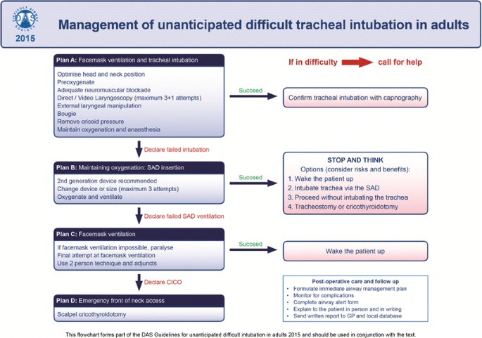 Updating Our Approach To The Difficult And Failed Airway Time To Stop And Think Springerlink