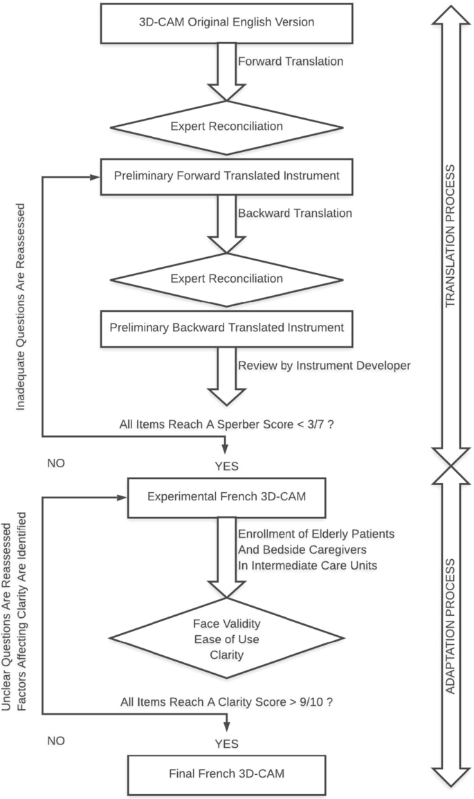 Three-Minute Diagnostic Assessment for Delirium using the Confusion  Assessment Method (3D-CAM): French translation and cultural adaptation |  SpringerLink