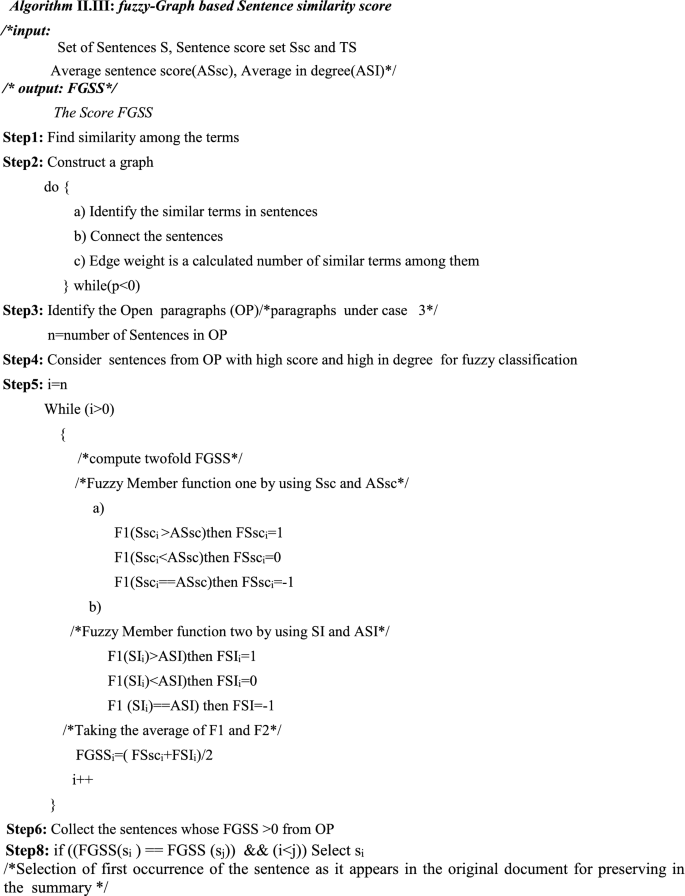 An Improved Key Term Weightage Algorithm For Text Summarization Using Local Context Information And Fuzzy Graph Sentence Score Springerlink