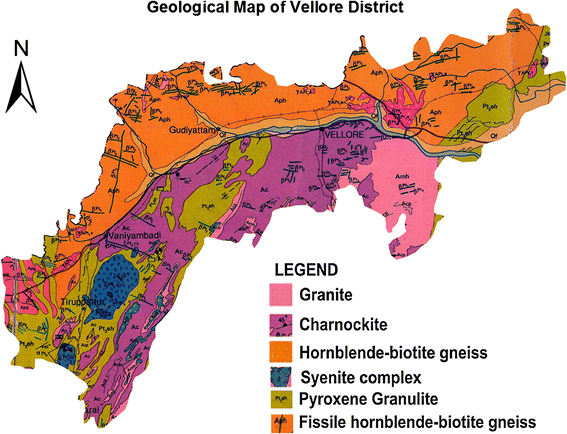 New Vellore District Map Factors Influencing The High Fluoride Concentration In Groundwater Of Vellore  District, South India | Springerlink
