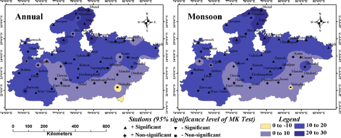 Analysis Of Spatial And Temporal Variation In Rainfall Trend Of Madhya Pradesh India 1901 11 Springerlink