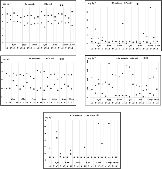 Monitoring of heavy metal contamination in soils and terrestrial 