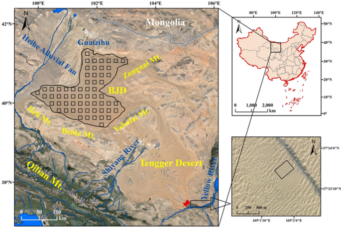 Badain Jaran Desert Map Pattern Analysis And Dating For The Badain Jaran Dune Field, Northwestern  China | Springerlink