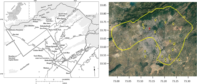 Grid Reference Of Islamabad Application Of Kriging For Development Of Spt N Value Contour Maps And  Uscs-Based Soil Type Qualitative Contour Maps For Islamabad, Pakistan |  Springerlink