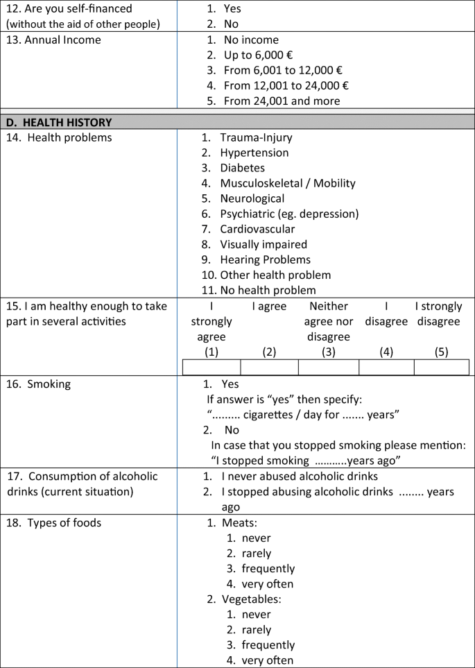 questionnaire on socio economic status in india