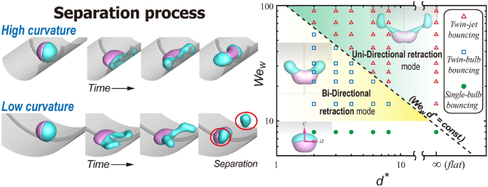 Asymmetric bouncing of compound drop on the inner surfaces of cylinders ...