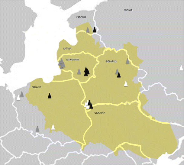 Карта речи посполитой на современной карте